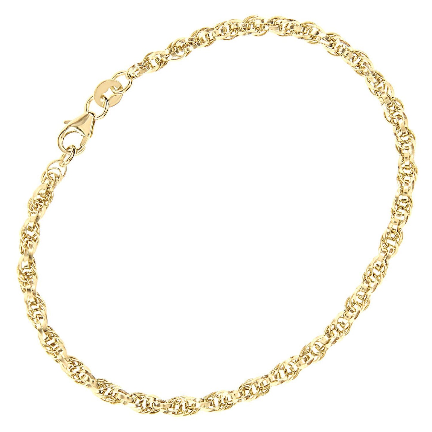 9ct Gold  Prince Of Wales Chain Bracelet 3mm 7.5 inch - BT1AXL802Y