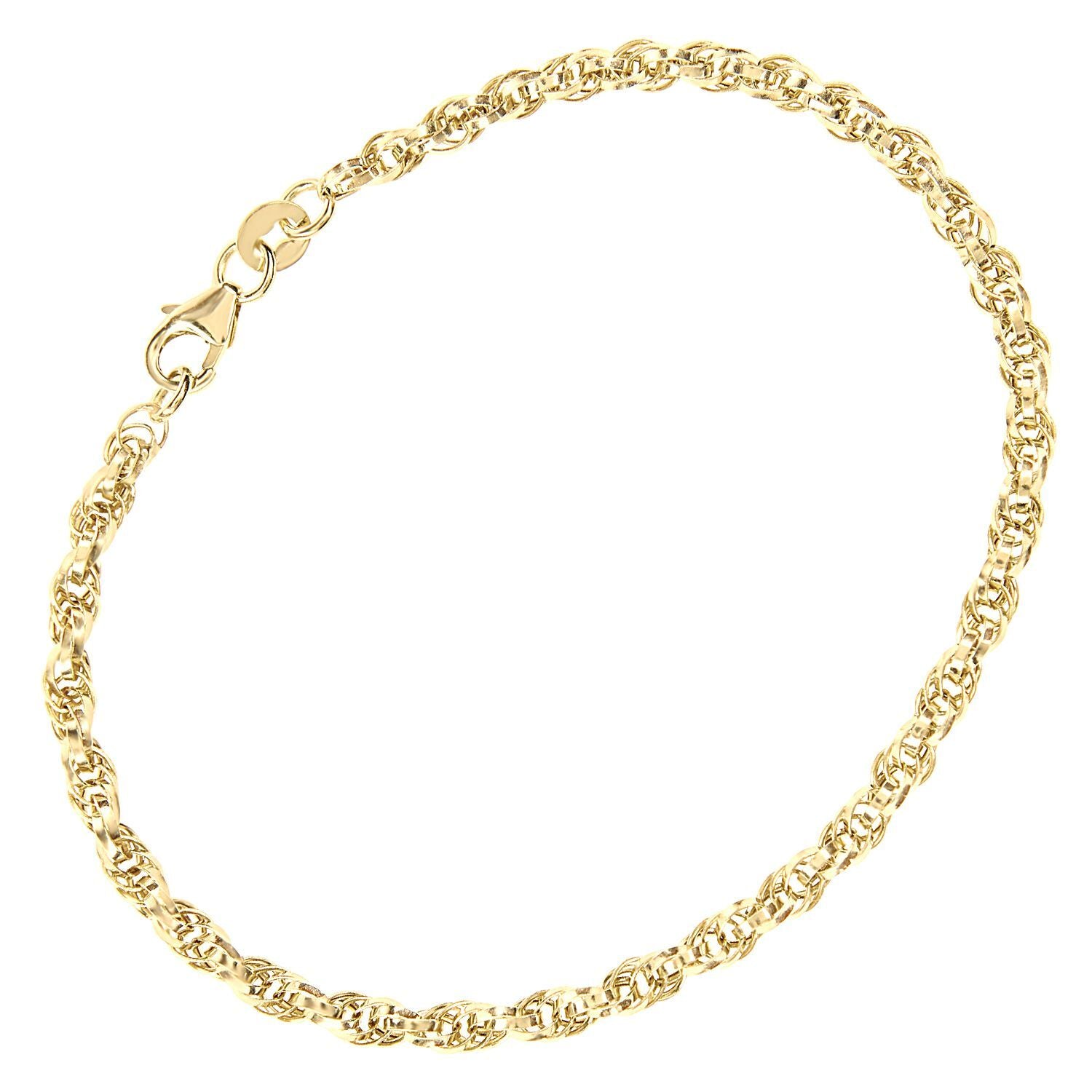 9ct Gold  Prince Of Wales Chain Bracelet 3mm 7.5 inch - BT1AXL802Y