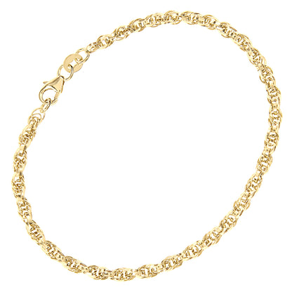 9ct Gold  Prince Of Wales Chain Bracelet 3mm 7.5 inch - BT1AXL802Y