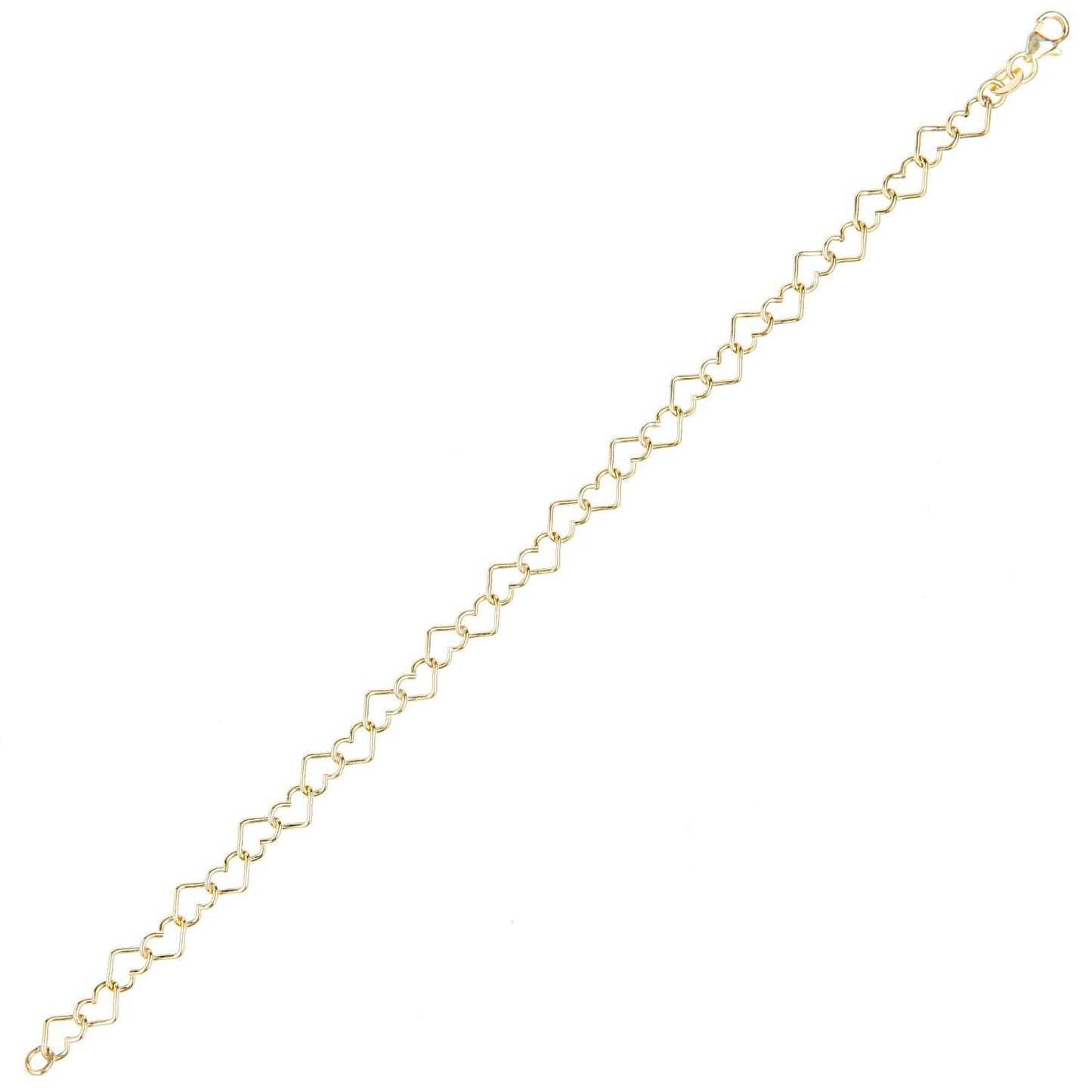 9ct Gold  Heart Chain Bracelet 7mm 7.5 inch - BT1AXL806Y