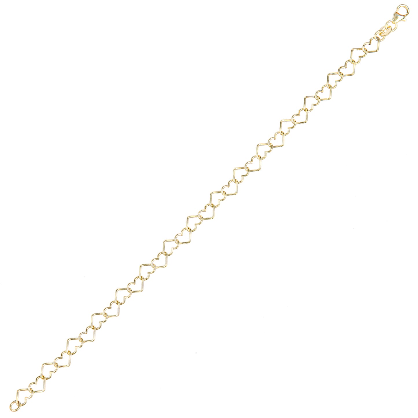 9ct Gold  Heart Chain Bracelet 7mm 7.5 inch - BT1AXL806Y