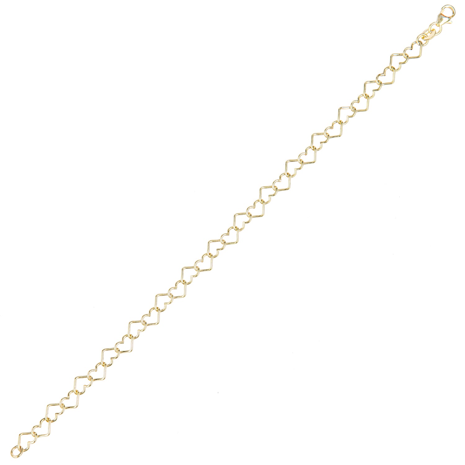 9ct Gold  Heart Chain Bracelet 7mm 7.5 inch - BT1AXL806Y