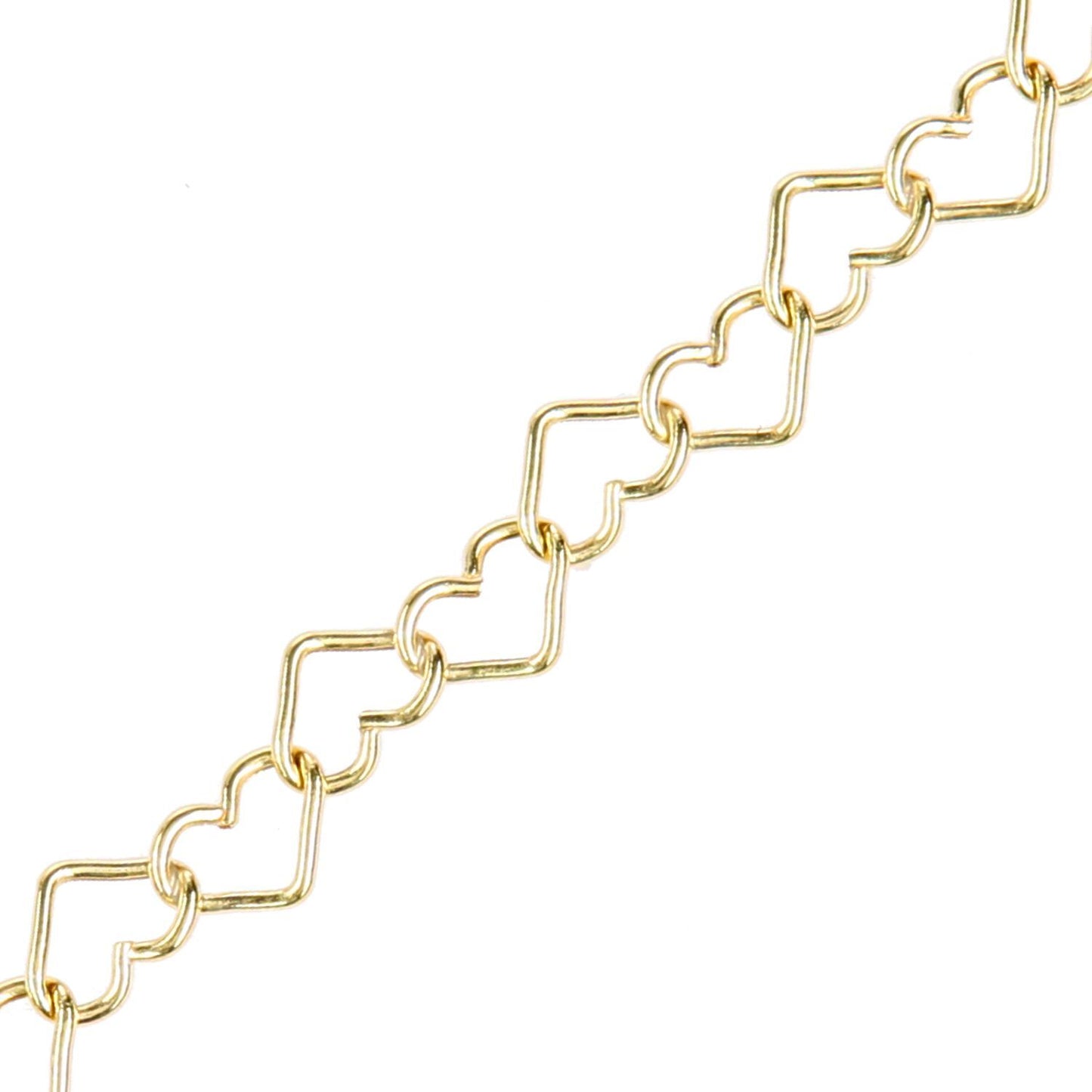 9ct Gold  Heart Chain Bracelet 7mm 7.5 inch - BT1AXL806Y