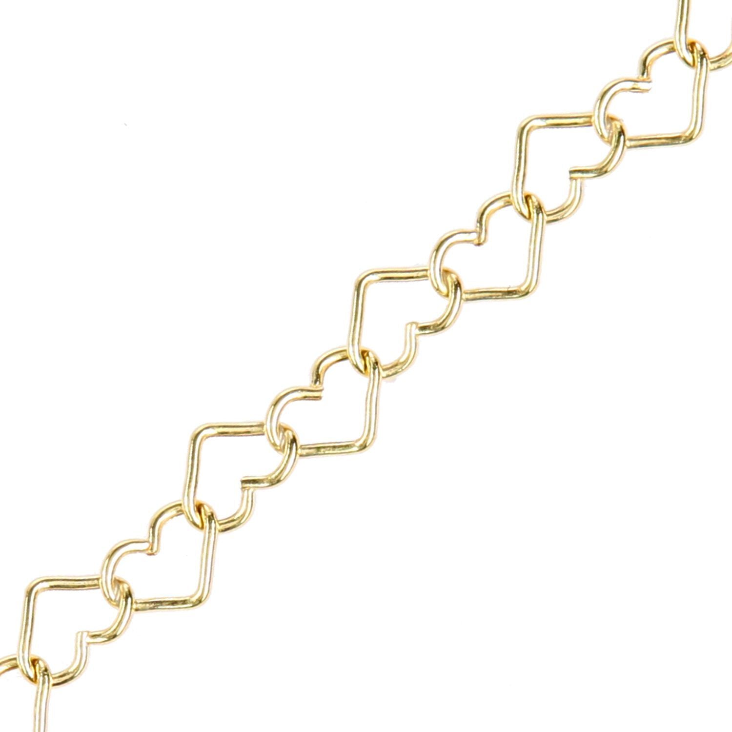 9ct Gold  Heart Chain Bracelet 7mm 7.5 inch - BT1AXL806Y