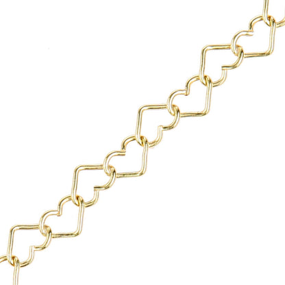 9ct Gold  Heart Chain Bracelet 7mm 7.5 inch - BT1AXL806Y