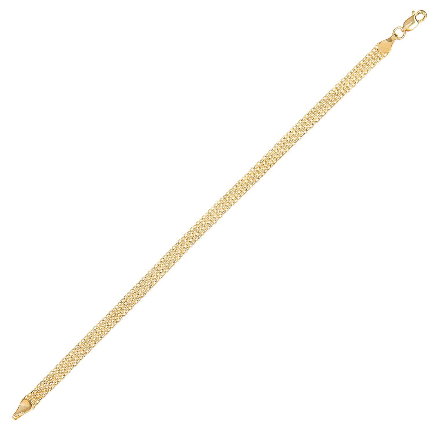 9ct Gold  Bismark Chain Bracelet 5mm 7.5 inch - BT1AXL807Y