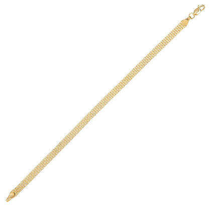 9ct Gold  Bismark Chain Bracelet 5mm 7.5 inch - BT1AXL807Y