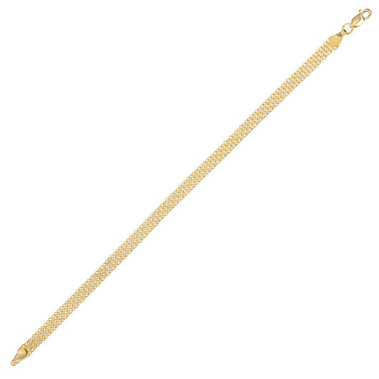 9ct Gold  Bismark Chain Bracelet 5mm 7.5 inch - BT1AXL807Y