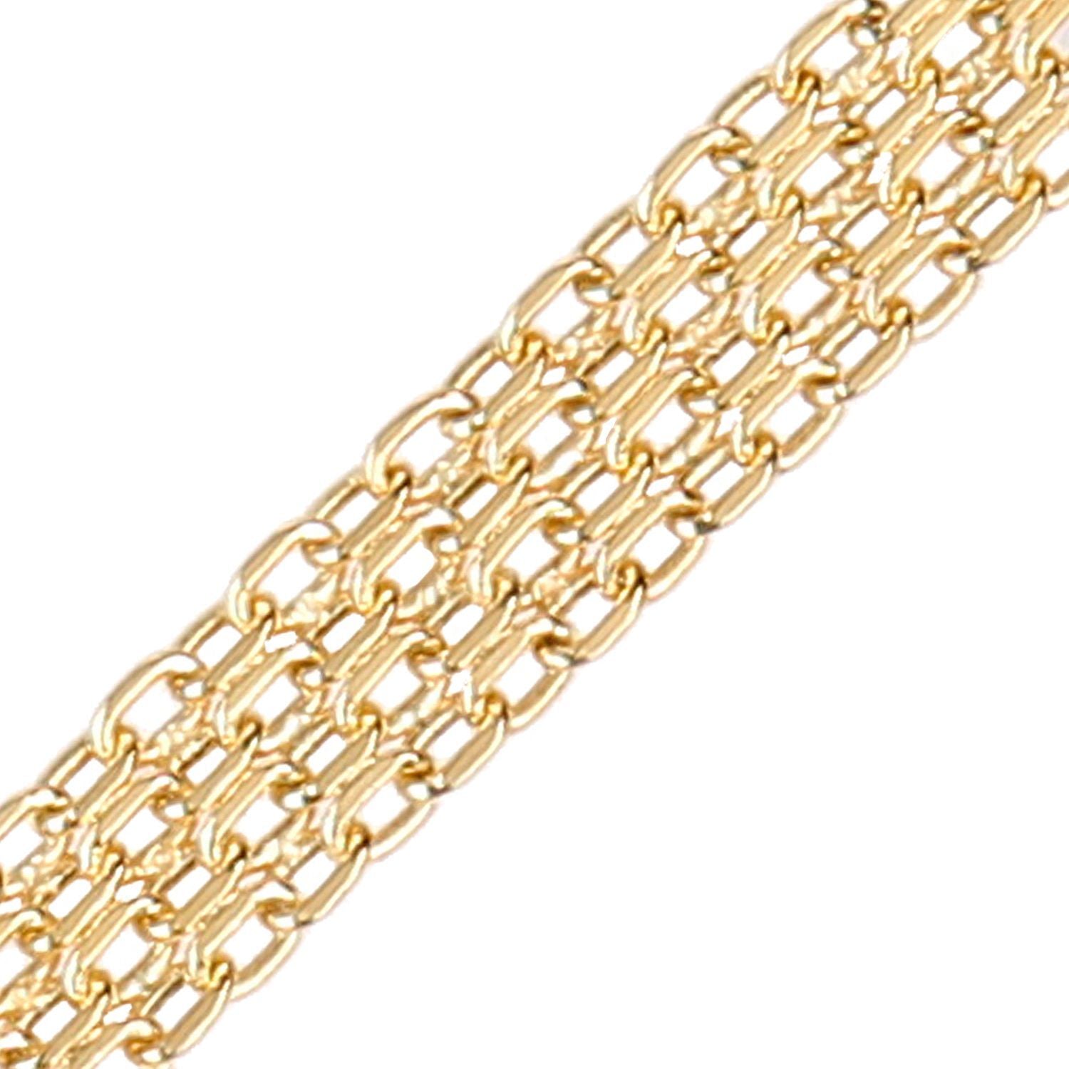 9ct Gold  Bismark Chain Bracelet 5mm 7.5 inch - BT1AXL807Y