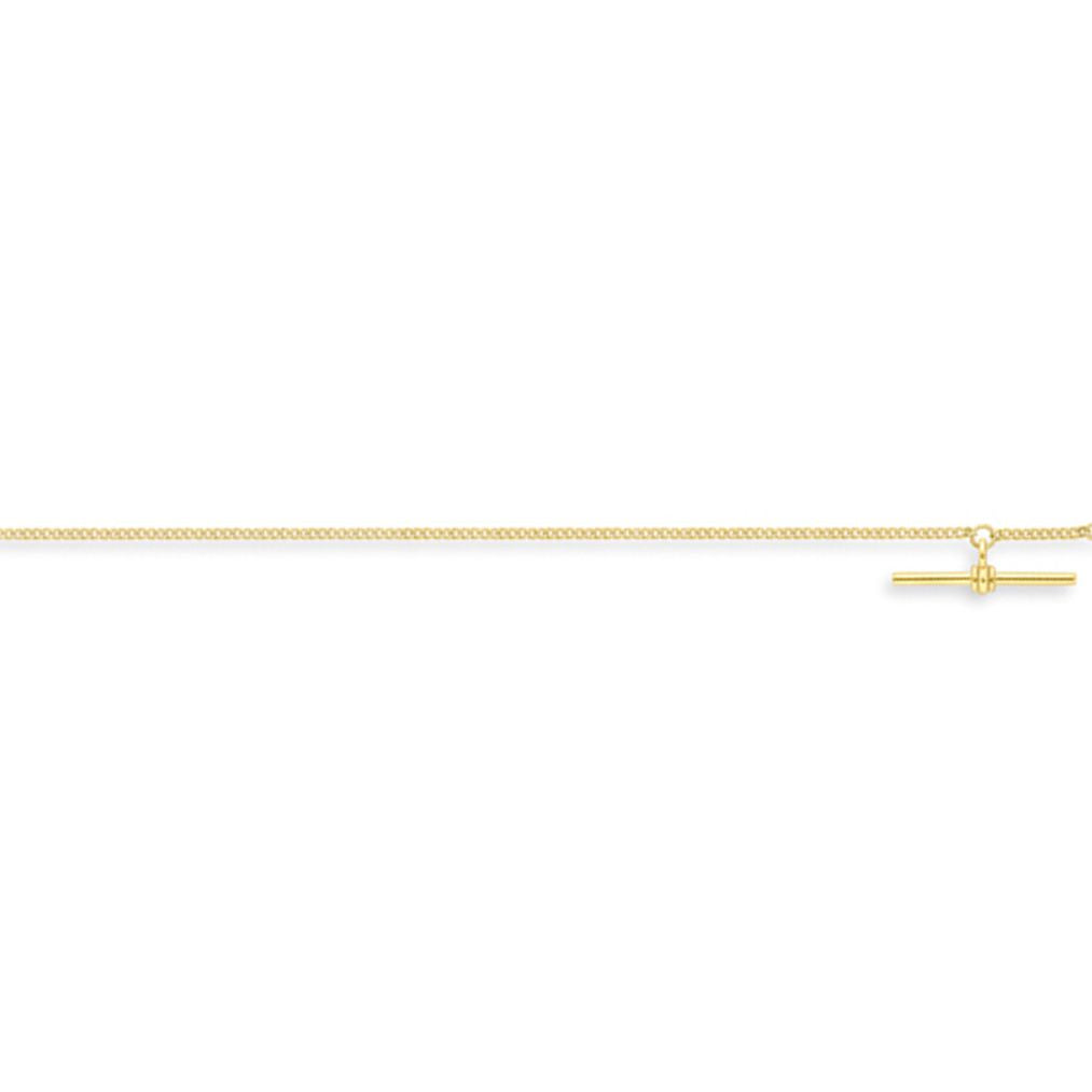 9ct Gold  Tight-linked Curb T-Bar Bracelet 7.25" 18cm - CANR02022-07