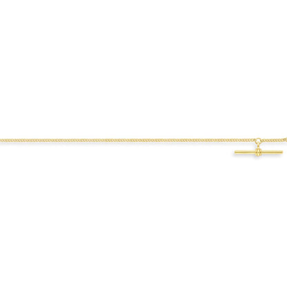9ct Gold  Tight-linked Curb T-Bar Bracelet 7.25" 18cm - CANR02022-07
