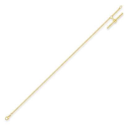 9ct Gold  Tight-linked Curb T-Bar Bracelet 7.25" 18cm - CANR02022-07