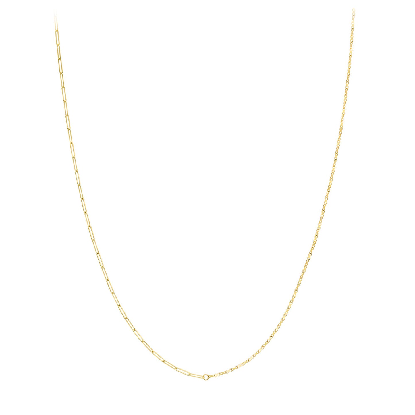 9ct Gold  Flat Oval Paperclip & Infinity Kisses Necklace 18" - CANR02039-18