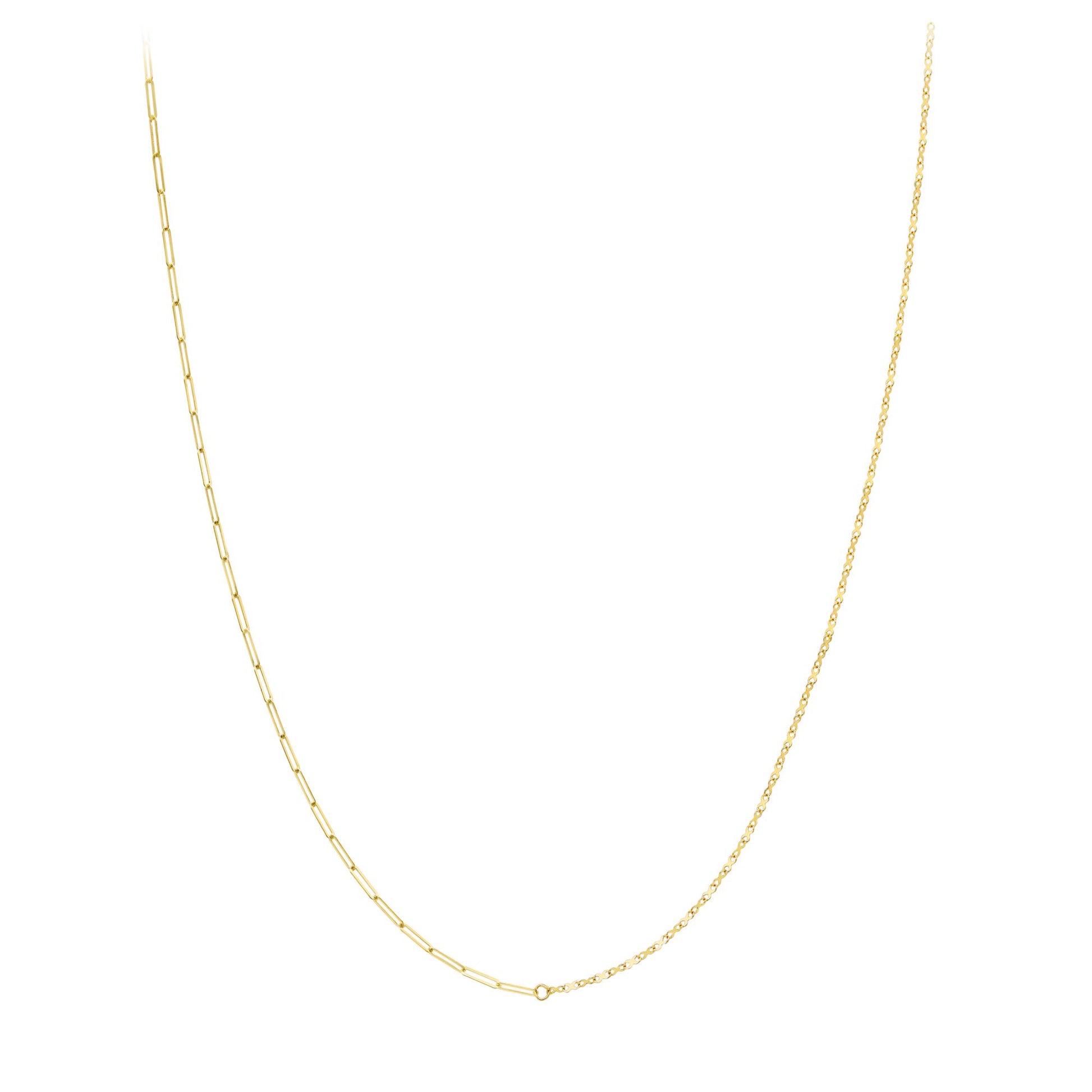 9ct Gold  Flat Oval Paperclip & Infinity Kisses Necklace 18" - CANR02039-18