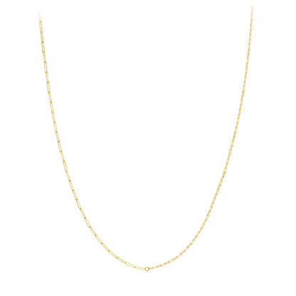 9ct Gold  Flat Oval Paperclip & Infinity Kisses Necklace 18" - CANR02039-18