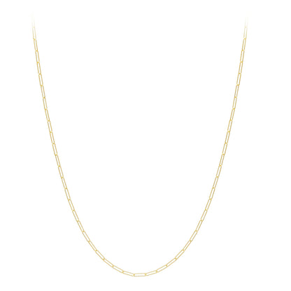 9ct Gold  Diamond-cut Hammered Paperclip Chain Necklace 2mm 20" - CANR02041-20