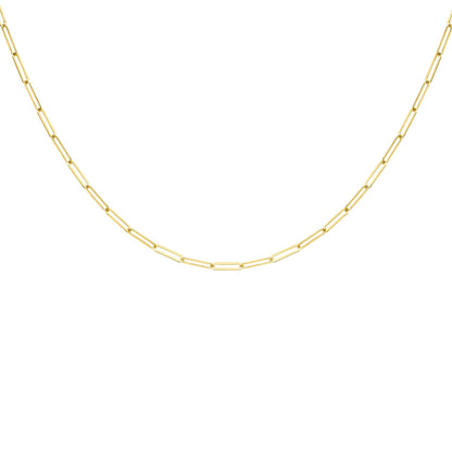 Ladies 9ct Gold  Flat Oval Paperclip Chain Necklace 2mm 20"/50cm - CANR02042-20