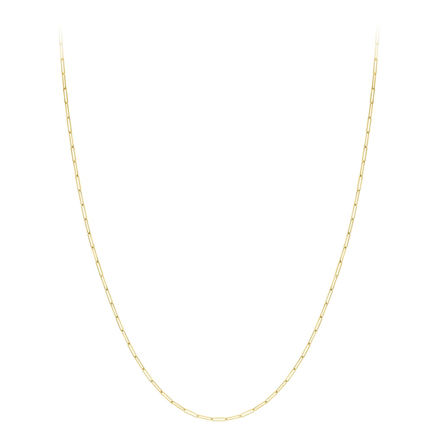 Ladies 9ct Gold  Flat Oval Paperclip Chain Necklace 2mm 20"/50cm - CANR02042-20