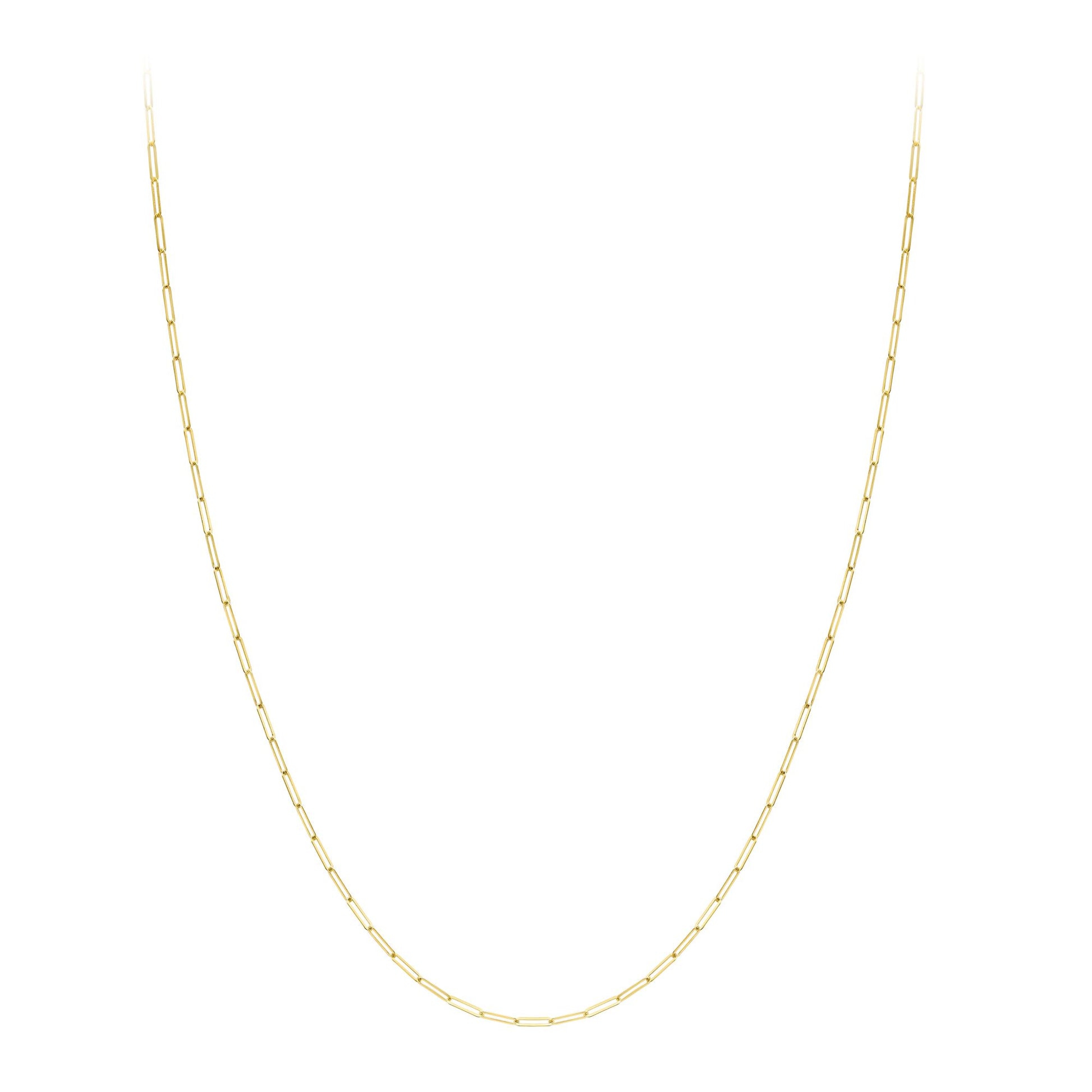 Ladies 9ct Gold  Flat Oval Paperclip Chain Necklace 2mm 20"/50cm - CANR02042-20