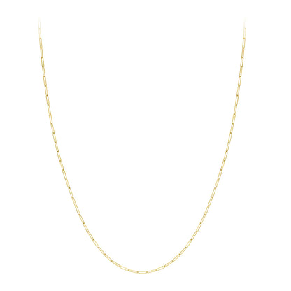 Ladies 9ct Gold  Flat Oval Paperclip Chain Necklace 2mm 20"/50cm - CANR02042-20