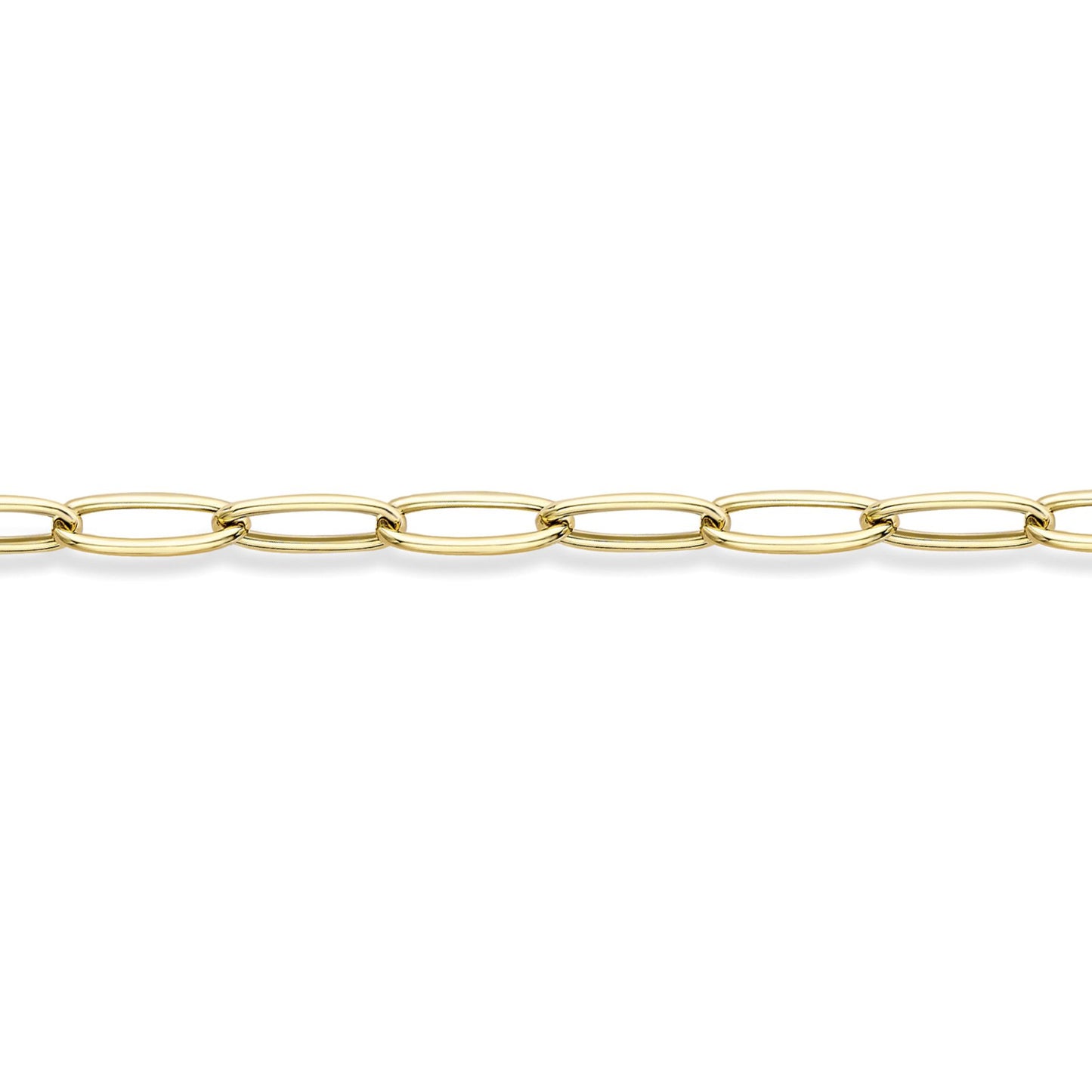 9ct Gold  Round Tube Gentle Twist Oval Link Bracelet 5mm 7.5"/19cm - CANR02047-07