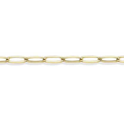 9ct Gold  Round Tube Gentle Twist Oval Link Bracelet 5mm 7.5"/19cm - CANR02047-07