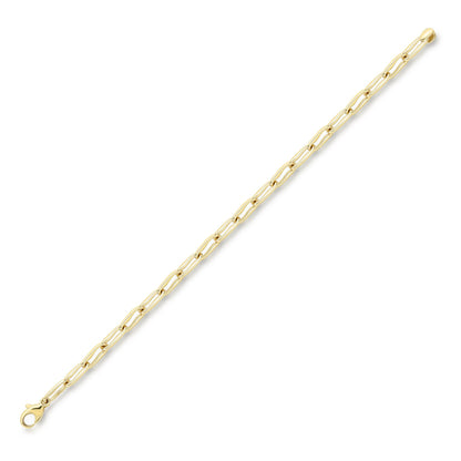 9ct Gold  Stretched Wavy Pinched Oval Link Bracelet 4mm 7.5"/19cm - CANR02054-07