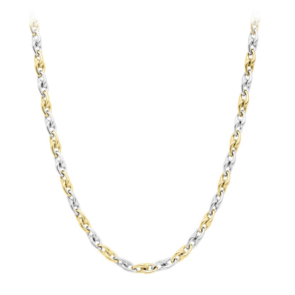 9ct 2-Colour Gold  Interlocked Holding Claws Necklace 6mm 18" - CANR02056-18