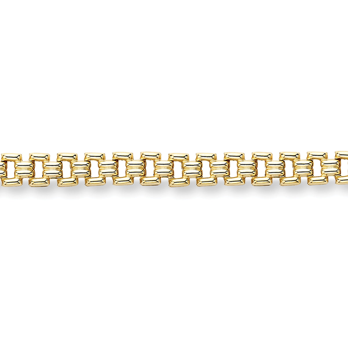 9ct Gold  Brick Bracelet 7.25"/18.5cm - CANR02082-07