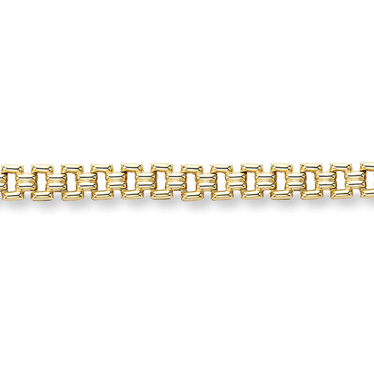 9ct Gold  Brick Bracelet 7.25"/18.5cm - CANR02082-07