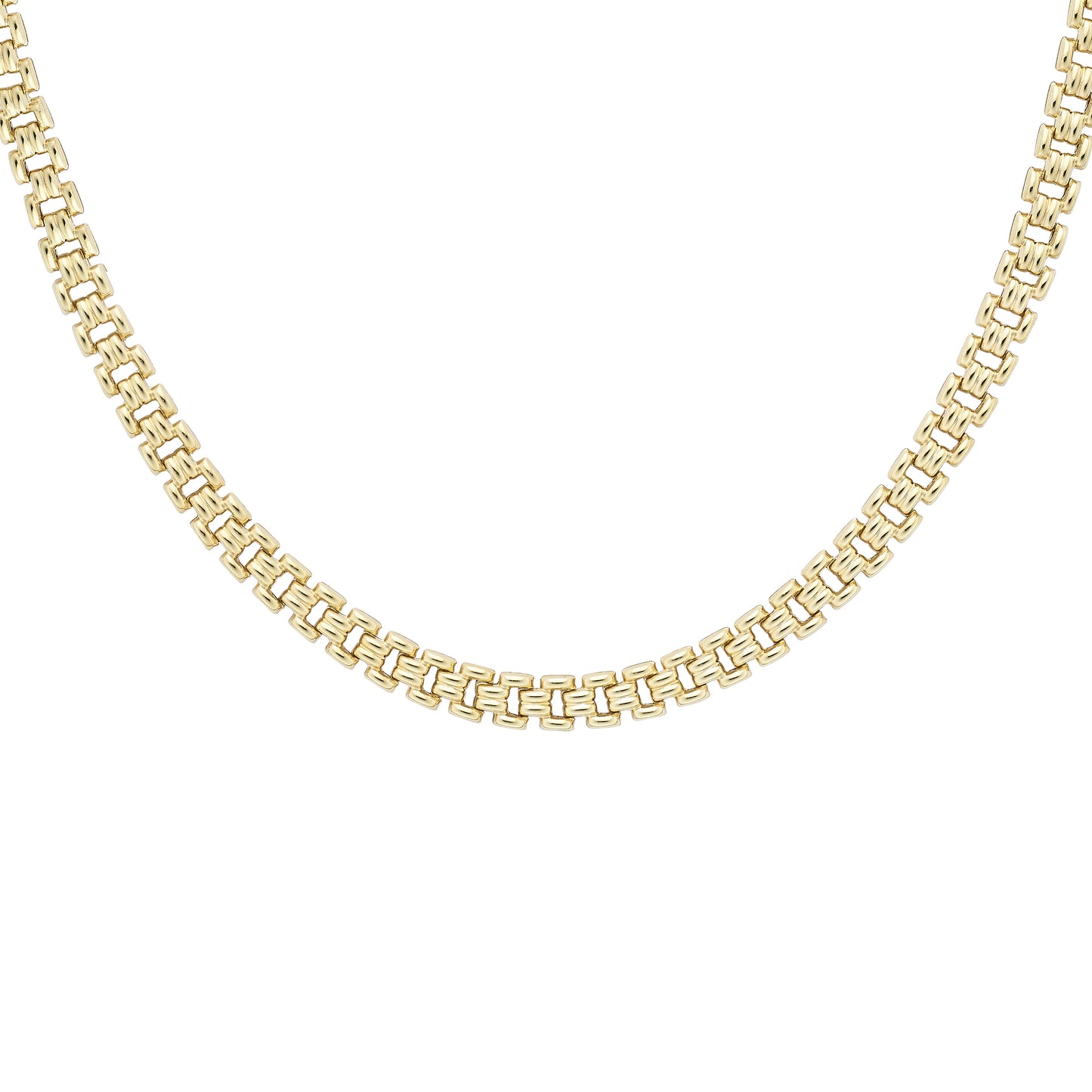 9ct Gold  Brick Necklet 17"/43cm - CANR02082-17