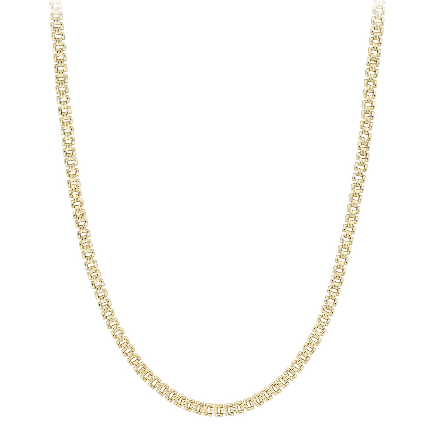 9ct Gold  Brick Necklet 17"/43cm - CANR02082-17