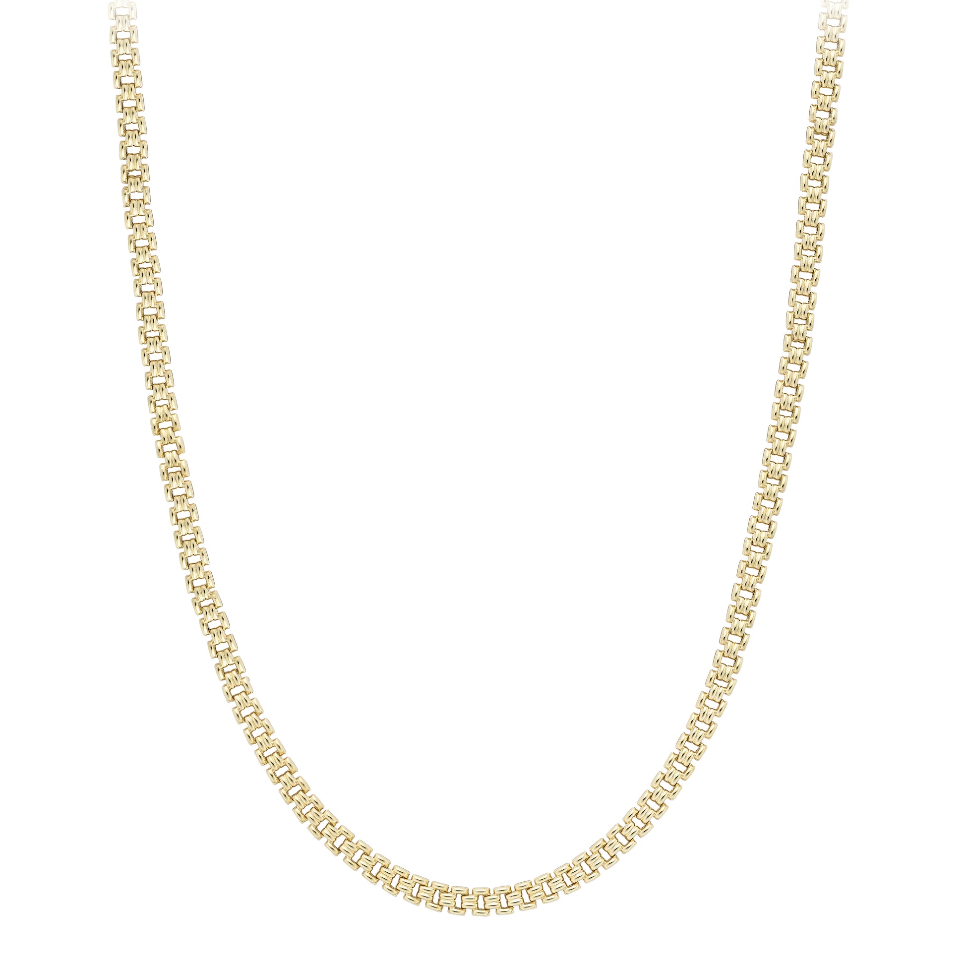 9ct Gold  Brick Necklet 17"/43cm - CANR02082-17