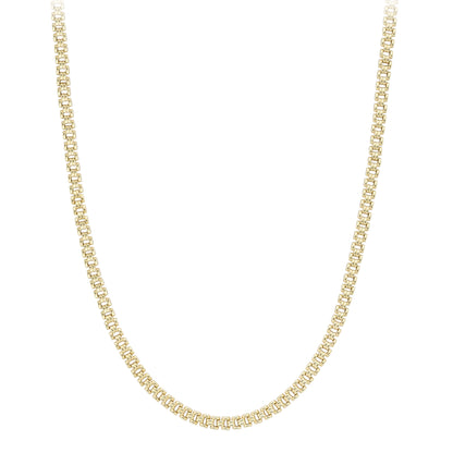 9ct Gold  Brick Necklet 17"/43cm - CANR02082-17