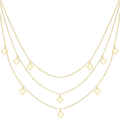 9ct Gold  Multi-Strand Necklace 17"/43cm - CANR02086-17