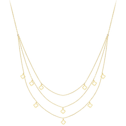 9ct Gold  Multi-Strand Necklace 17"/43cm - CANR02086-17