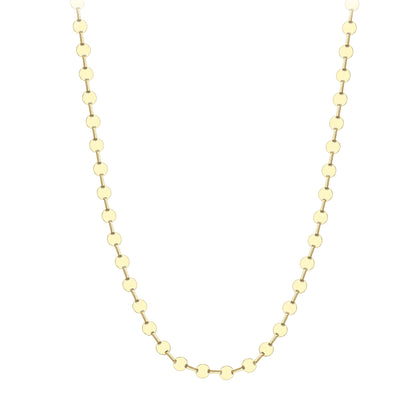 9ct Gold  Highly Polished disc Necklace 17"/43cm - CANR02110-17