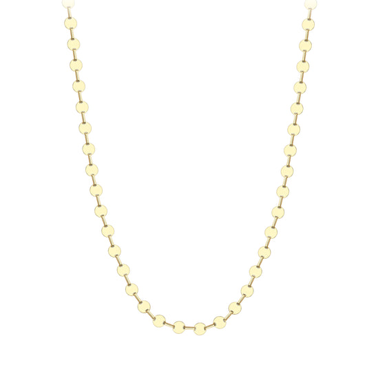 9ct Gold  Highly Polished disc Necklace 17"/43cm - CANR02110-17
