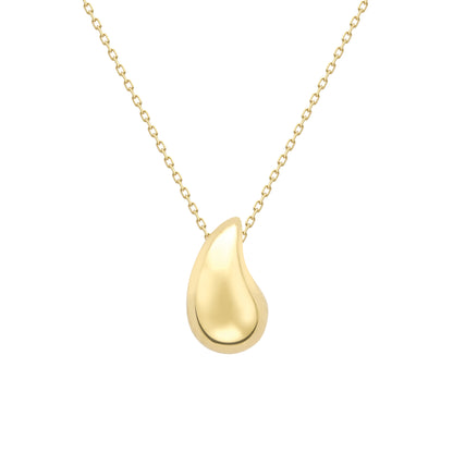 9ct Gold  Tear Drop Pendant with Chain - CANR02112-18