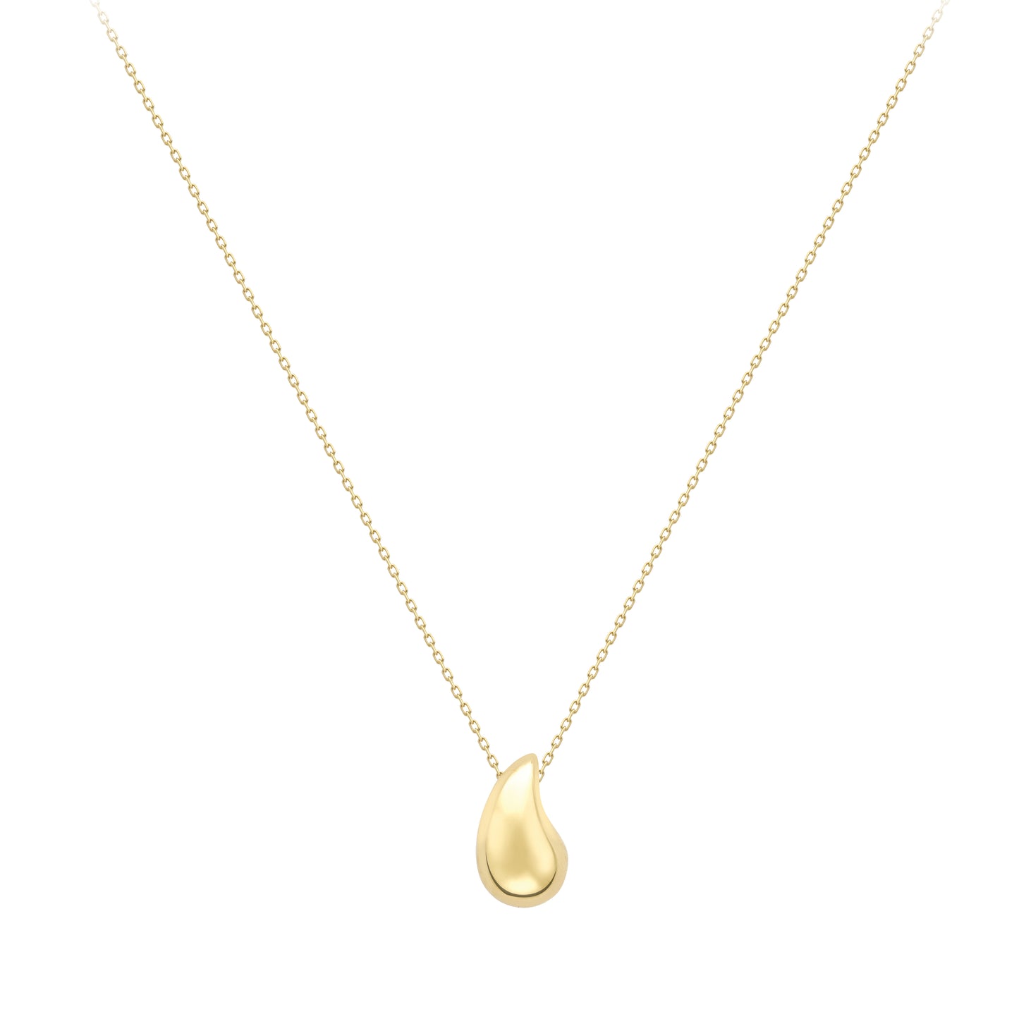 9ct Gold  Tear Drop Pendant with Chain - CANR02112-18