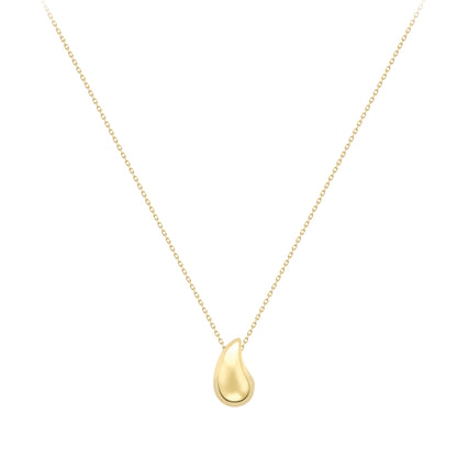 9ct Gold  Tear Drop Pendant with Chain - CANR02112-18