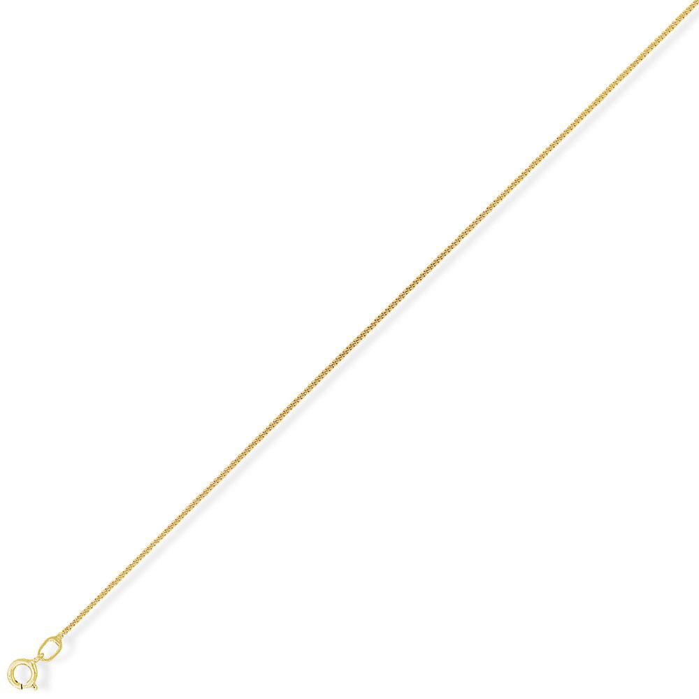18ct Gold  Classic Curb Pendant Chain Necklace - 0.9mm - CBNR02025