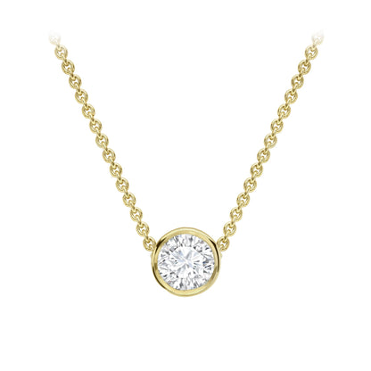 18ct Gold  Diamond Slider Solitaire Necklace 0.9mm 18" 45cm 14pts - CBNR02180-18