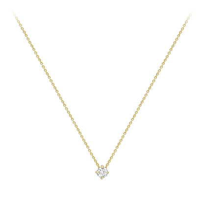18ct Gold  Diamond 4 Claw Solitaire Slider Necklace 3.5mm 18" - CBNR02189-18