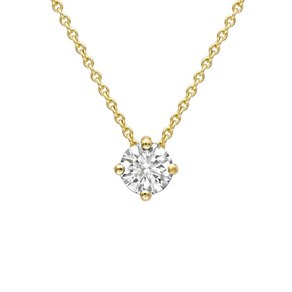 18ct Gold  Diamond 4 Claw Solitaire Slider Necklace 4mm 18" - CBNR02190-18