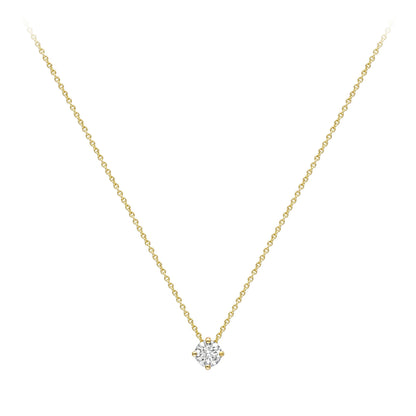 18ct Gold  Diamond 4 Claw Solitaire Slider Necklace 4mm 18" - CBNR02190-18