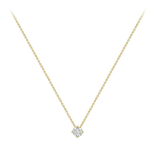 18ct Gold  Diamond 4 Claw Solitaire Slider Necklace 4mm 18" - CBNR02190-18