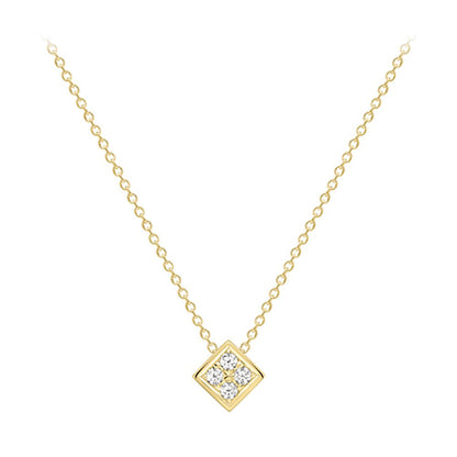 18ct Gold  Diamond Square Window Slider Necklace 0.9mm 18" 45cm - CBNR02212-18