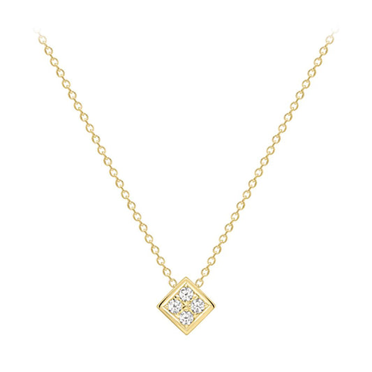 18ct Gold  Diamond Square Window Slider Necklace 0.9mm 18" 45cm - CBNR02212-18
