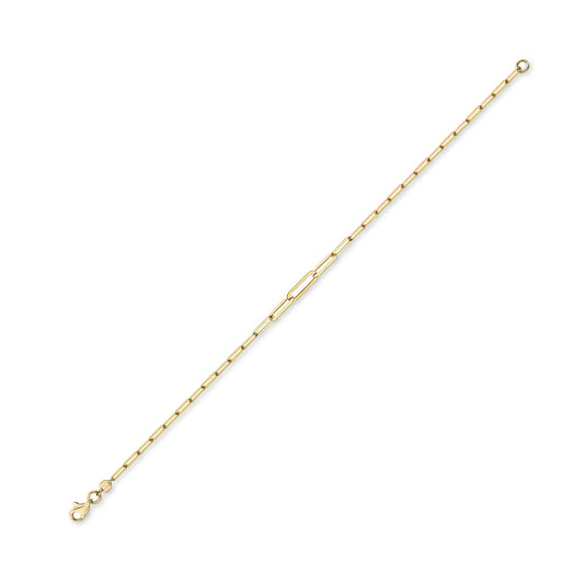 18ct Gold  Graduated Oval Paperclip Chain Bracelet 3mm 7.25"/19cm - CBNR02214-07